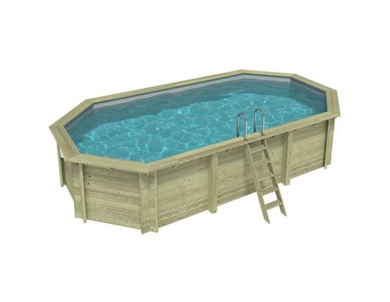 Altanka - Piscine hors sol en bois NEMO 7.3 x 3.97 - H.1.45 m, gris clair, fixations à visser - BAS7305OSPL2 - ALTANKA - Image 1