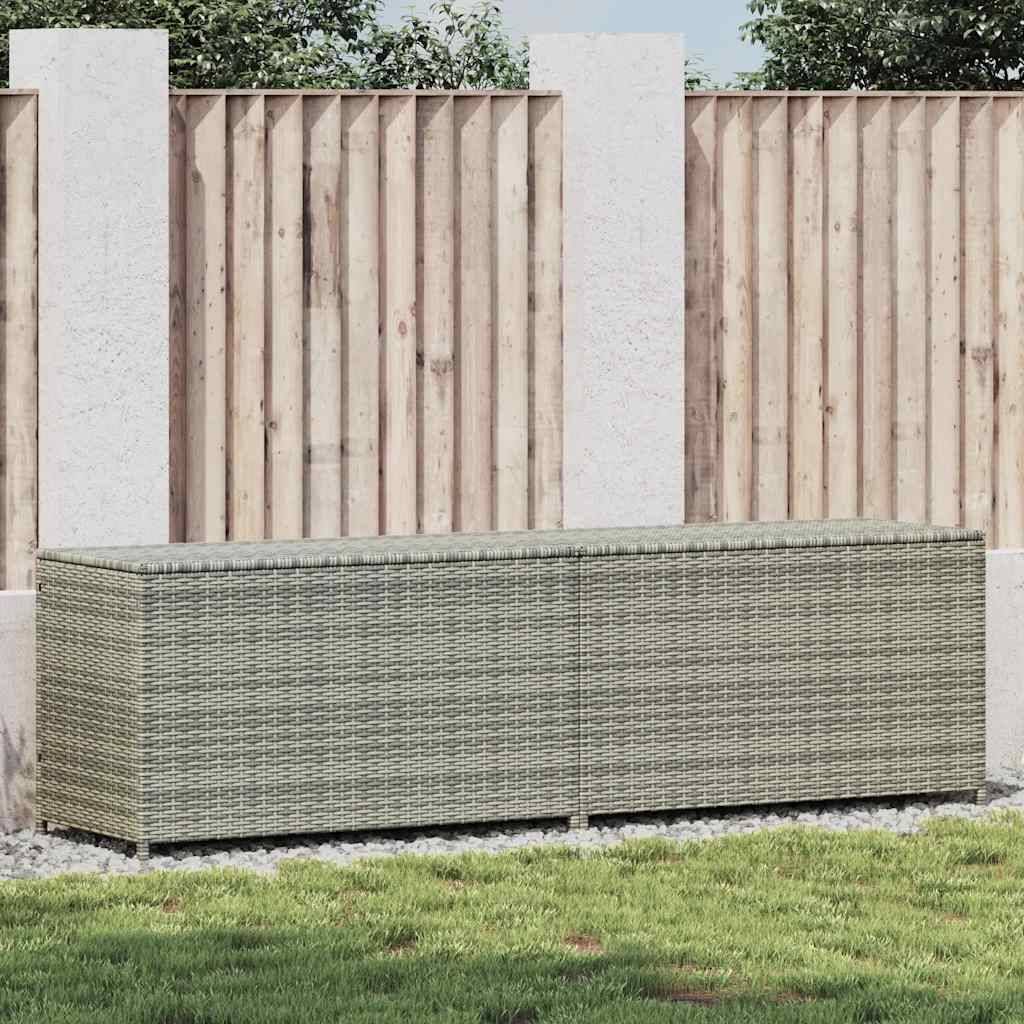 ComfortXL - Coffre de Jardin XXL Résine Tressée Étanche avec Vérins pour Extérieur Gris 200x50x60 cm – ComfortXL Outdoor Living