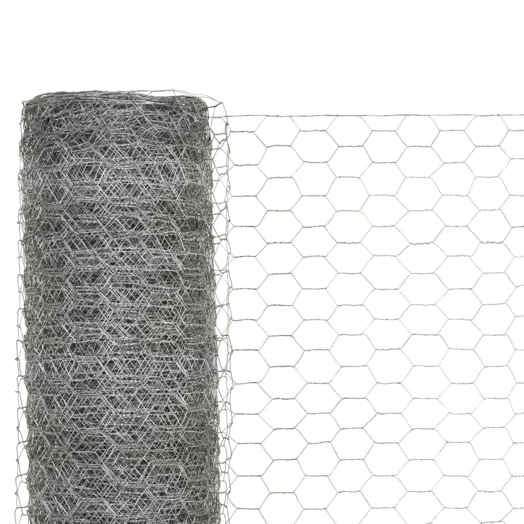 ComfortXL - Grillage Poule Acier Galvanisé Enclos Clôture Souple 25x1,2m Argent - ComfortXL Outdoor Living - Image 3