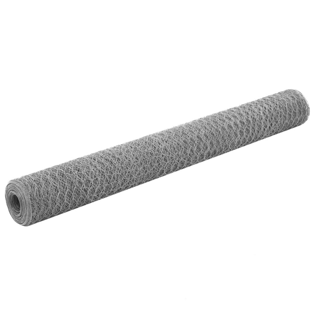 ComfortXL - Grillage Poule Acier Galvanisé Enclos Clôture Souple 25x1,2m Argent - ComfortXL Outdoor Living - Image 1