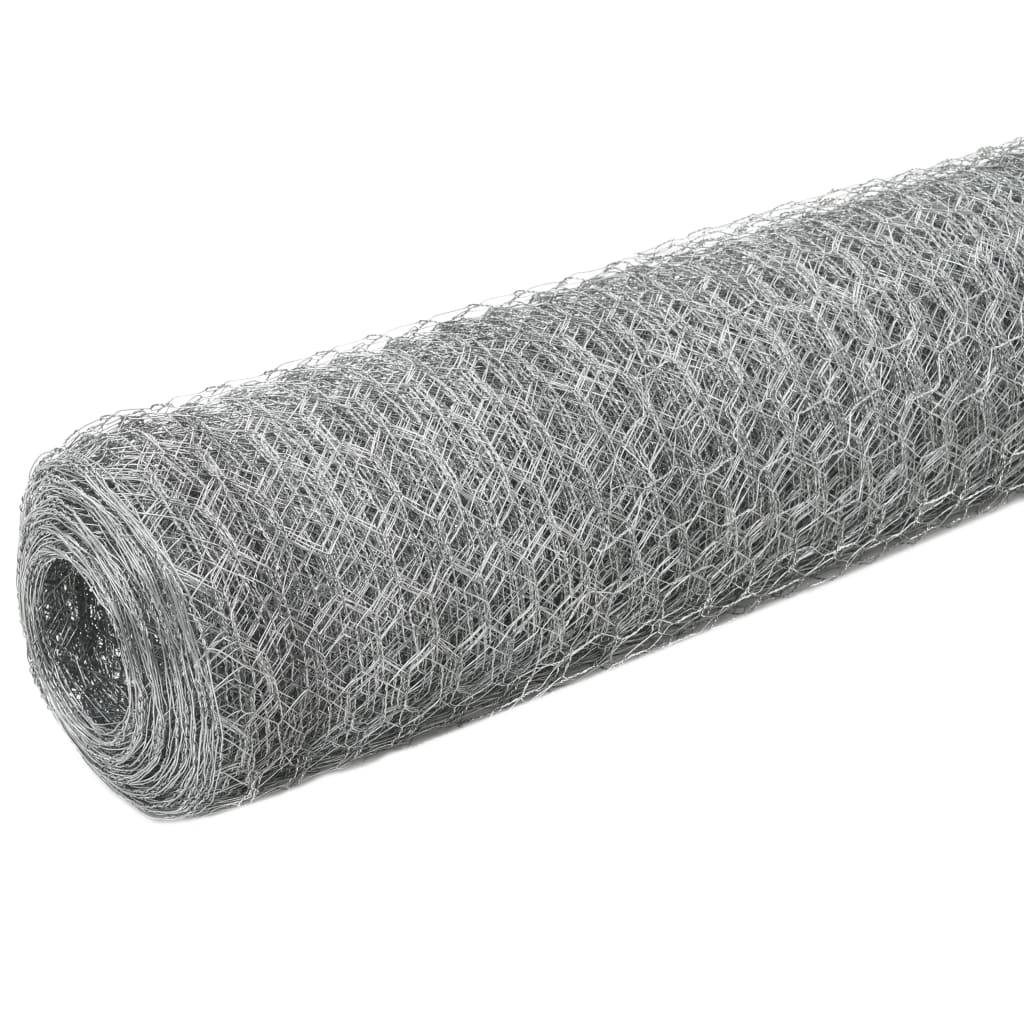 ComfortXL - Grillage Poule Acier Galvanisé Enclos Clôture Souple 25x1,2m Argent - ComfortXL Outdoor Living - Image 2