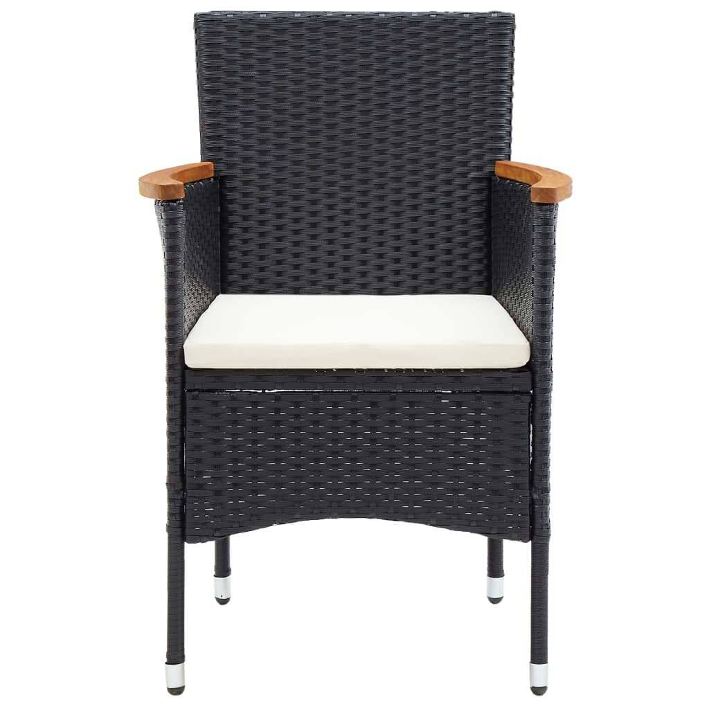 Vidaxl - Ensemble à dîner de jardin avec coussins 5 pcs-Salons de jardin poly rotin noir 540446 - Image 6