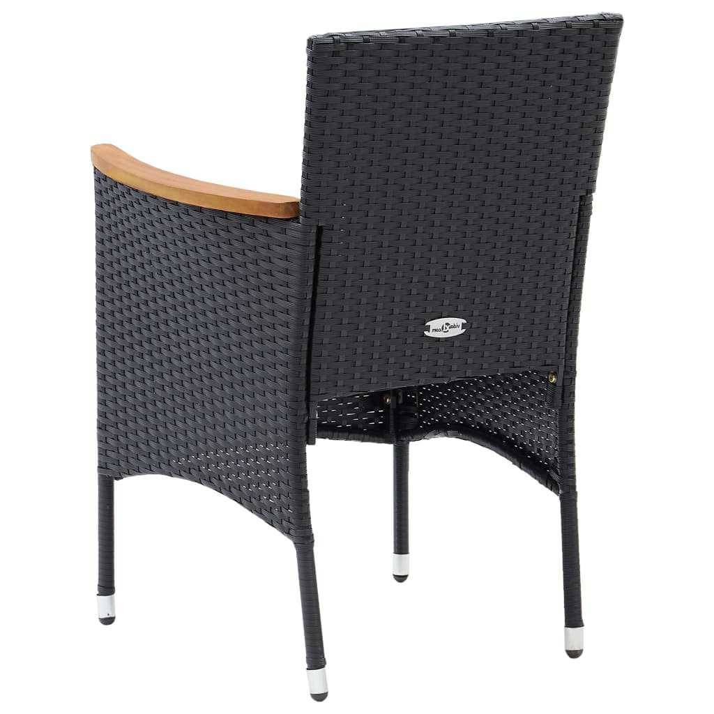 Vidaxl - Ensemble à dîner de jardin avec coussins 5 pcs-Salons de jardin poly rotin noir 540446 - Image 9