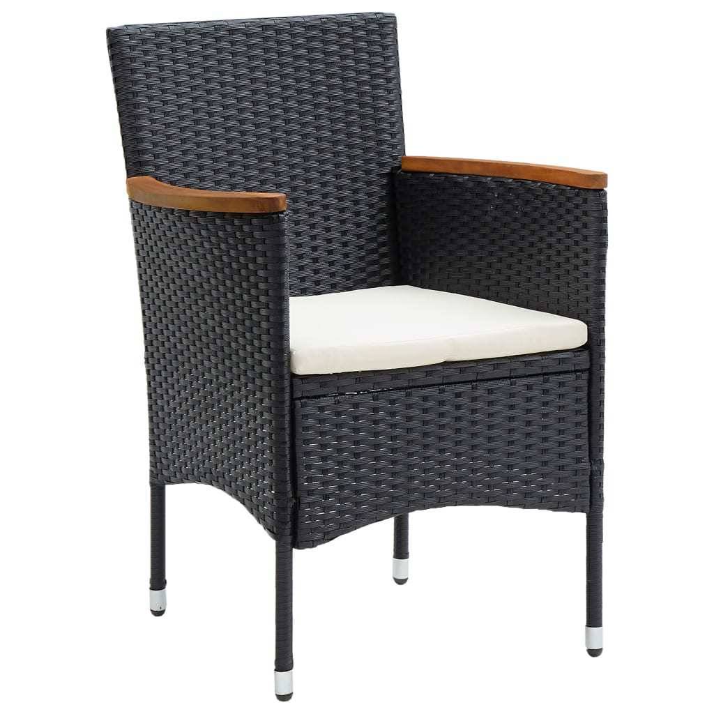 Vidaxl - Ensemble à dîner de jardin avec coussins 5 pcs-Salons de jardin poly rotin noir 540446 - Image 4