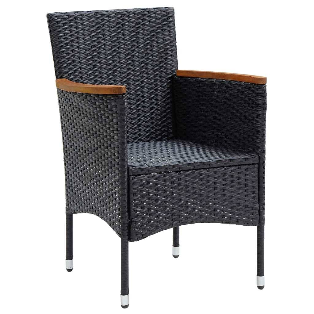 Vidaxl - Ensemble à dîner de jardin avec coussins 5 pcs-Salons de jardin poly rotin noir 540446 - Image 5