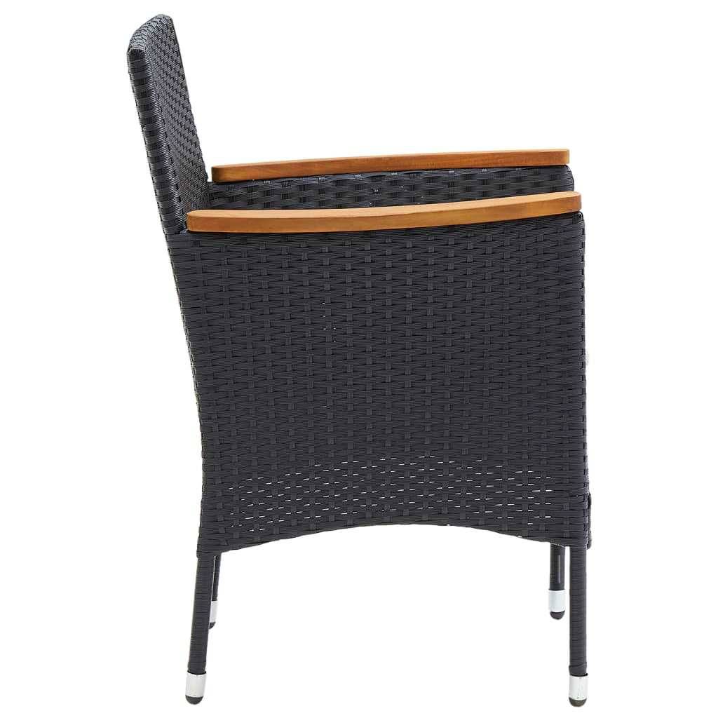 Vidaxl - Ensemble à dîner de jardin avec coussins 5 pcs-Salons de jardin poly rotin noir 540446 - Image 10