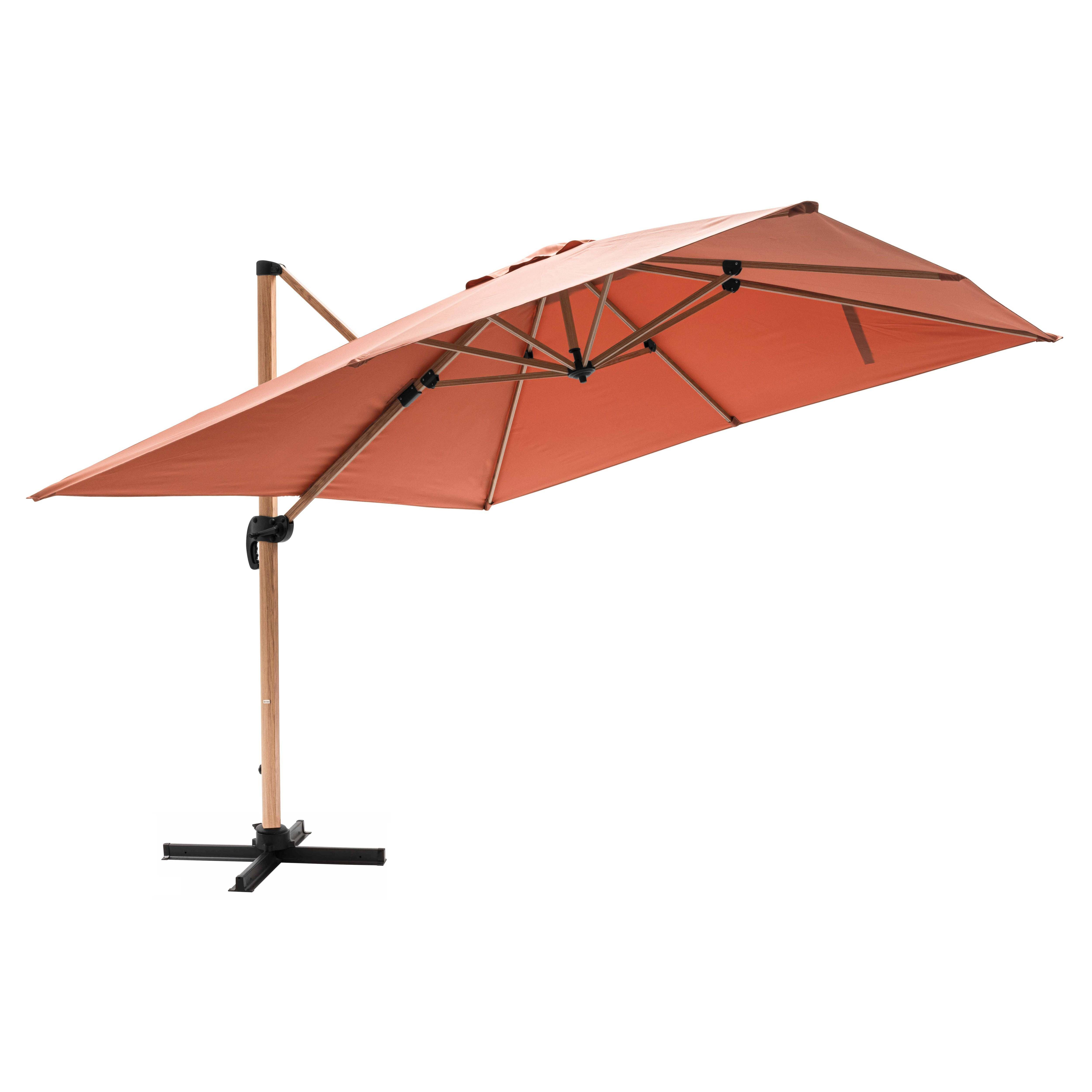 Oviala - Parasol déporté carré 3x3m effet bois argile Brescia - Oviala - Image 3