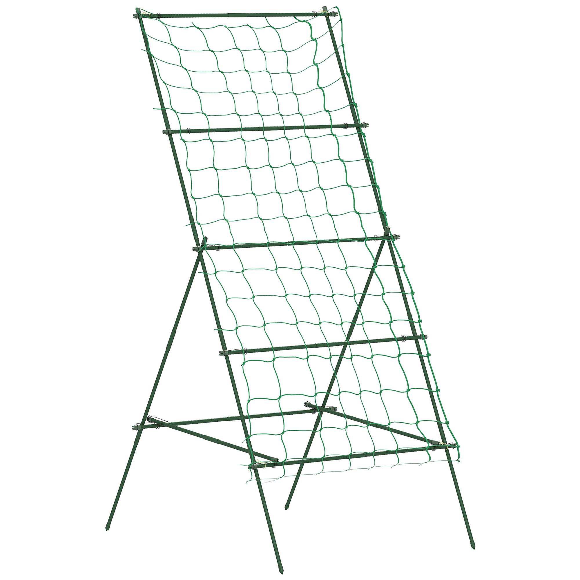 Treillage en acier pour plantes grimpantes, forme A, vert, 101 x 133 x 227 cm - PANGIVO - Image 1
