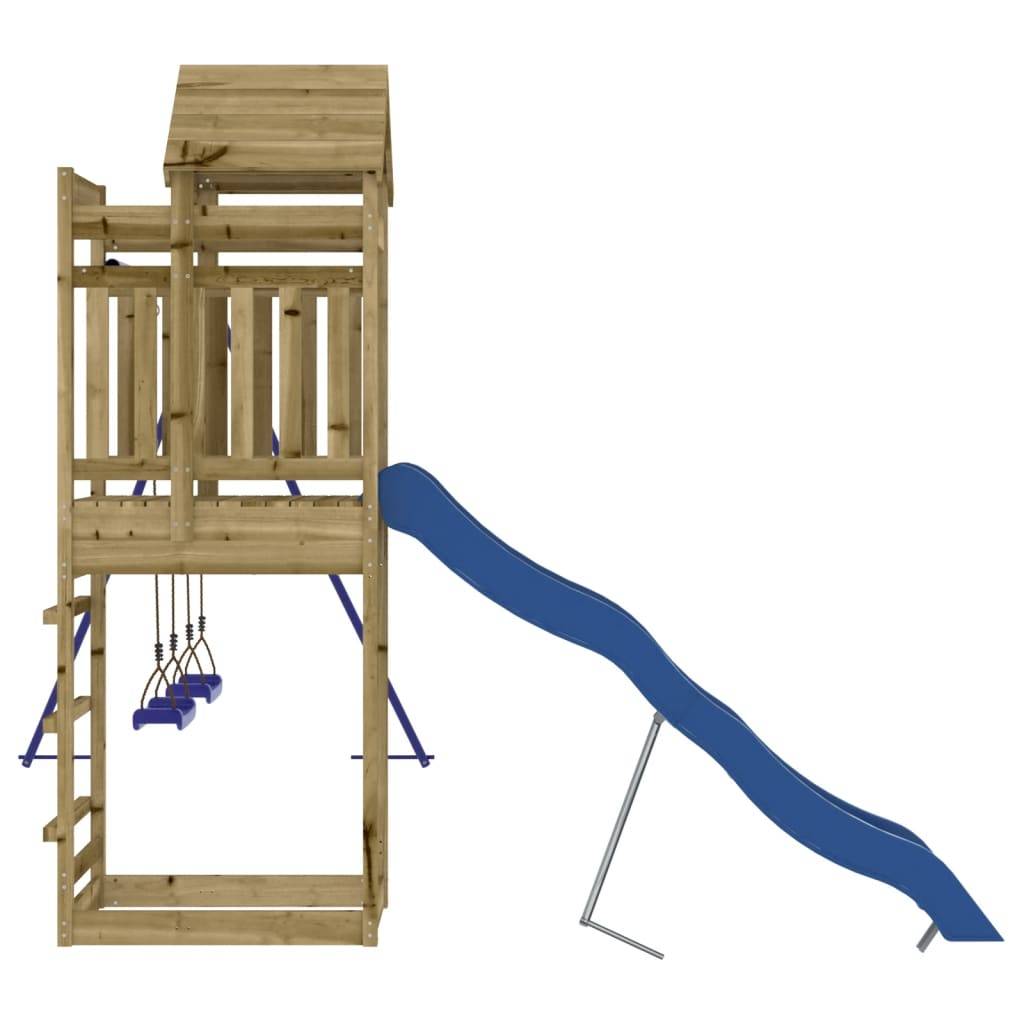 Helloshop26 - Aire de jeux d'extérieur balançoires toboggan portiques robuste jeux jardin 320 x 349 x 238 cm bois de pin imprégné - Image 5