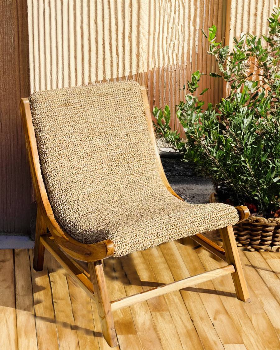 Kaho - Fauteuil en teck massif et corde - UNIQKA - Image 2