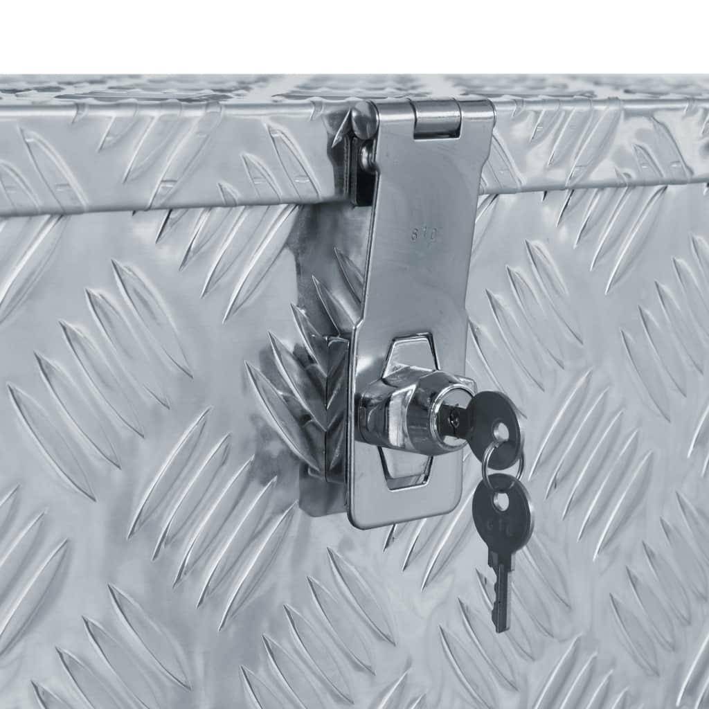 Helloshop26 - Boîte en aluminium argenté outils coffre de rangement caisse à outils 80 x 30 x 35 cm argenté - Image 5