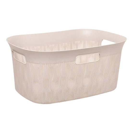 Panier à Linge Design "Leaf" 38L Beige - Image 1
