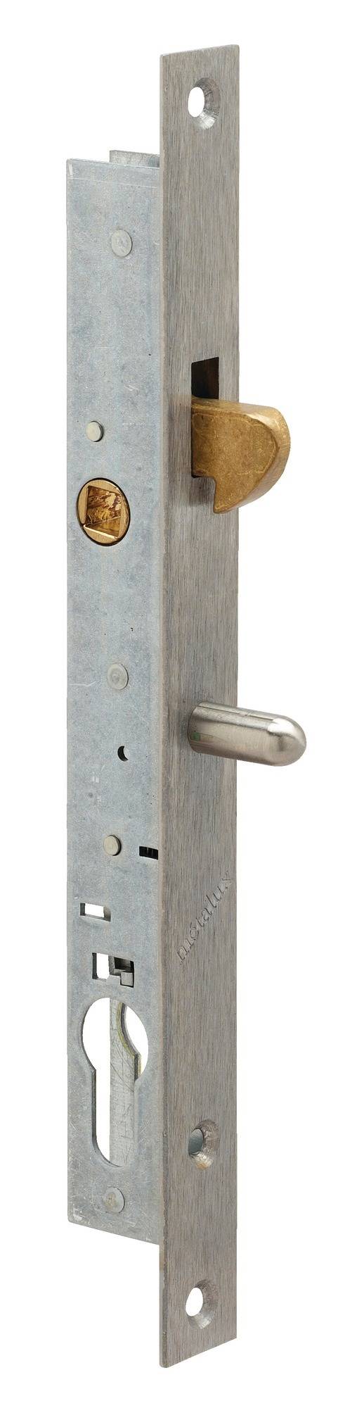 Serrure monopoint à larder cylindre européen profil étroit à mentonnet série 29 largeur 25mm - METALUX - F129250000 - Image 1