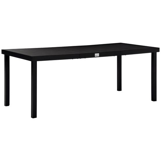 Table de jardin 190 x 90 x 74 cm avec plateau à lattes et structure en aluminium, pour terrasse ou balcon, noire. - Image 1