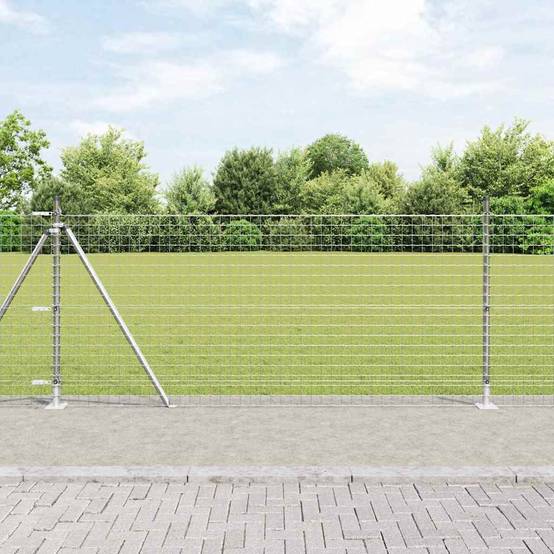 Poteau clôture acier galvanisé gris 3,2 x 3,2 x 110 cm, Poids :36.9kg - PANGIVO - Image 1