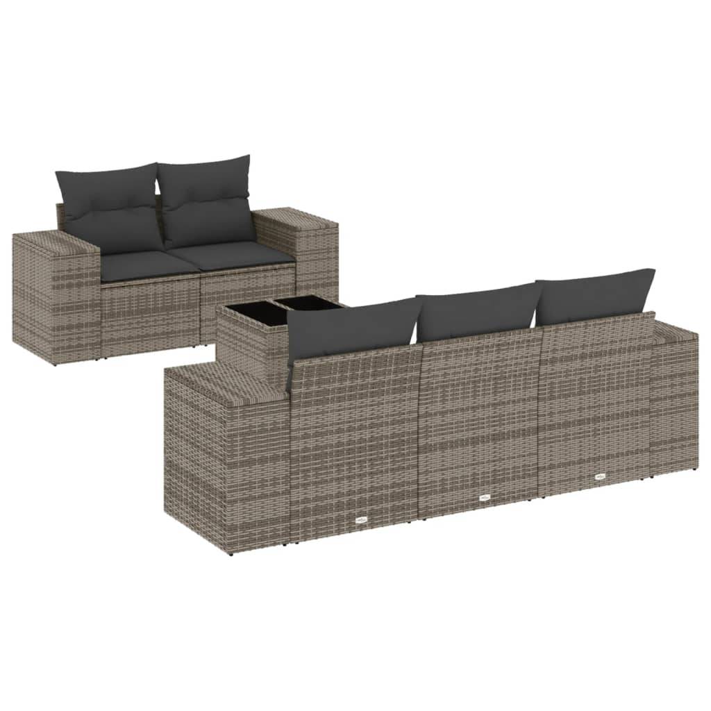 ComfortXL - Salon de jardin bas 5 places avec table design en résine tressée Gris Anthracite – ComfortXL Outdoor Living - Image 2