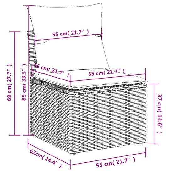 ComfortXL - Salon de jardin bas 5 places avec table design en résine tressée Gris Anthracite – ComfortXL Outdoor Living - Image 9