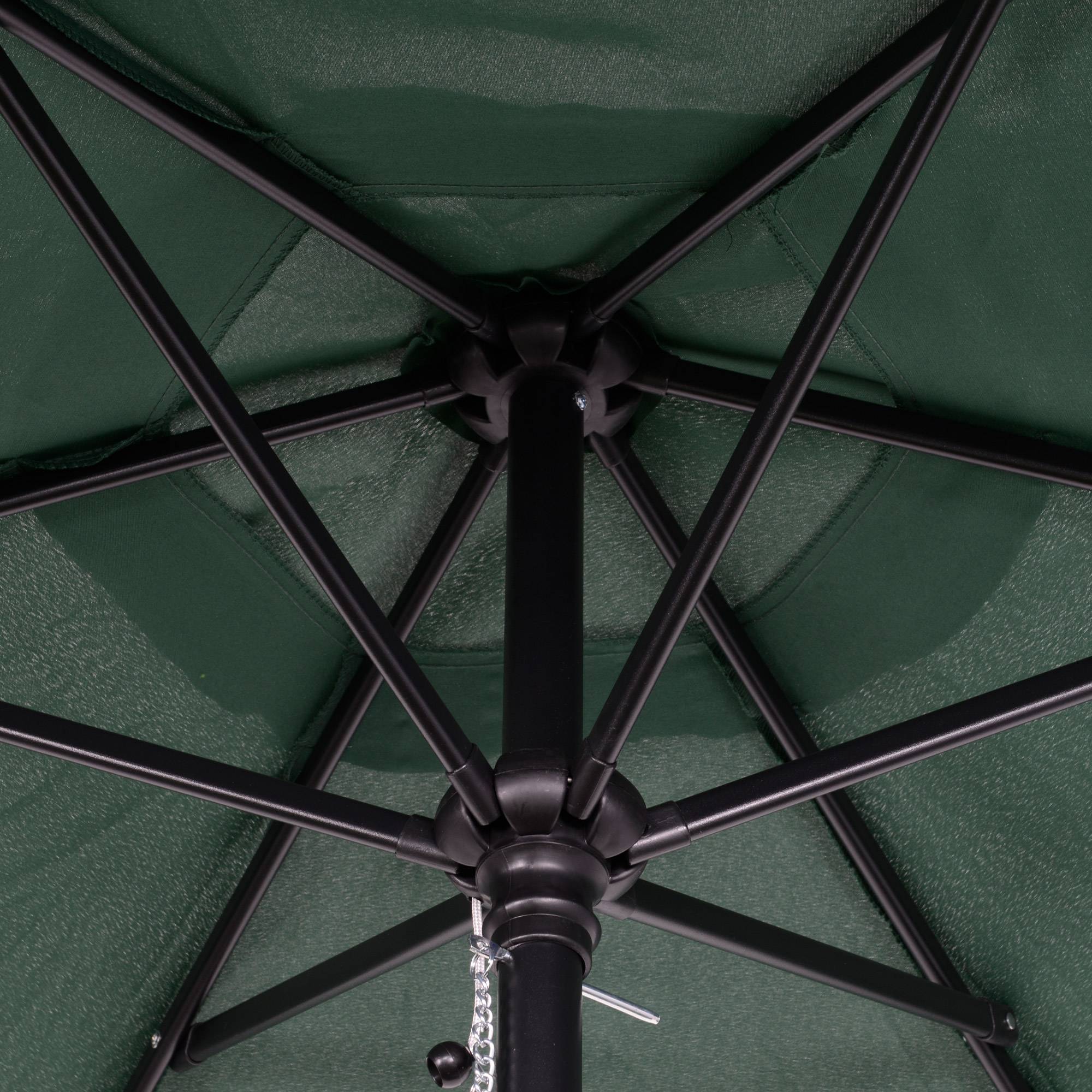 Parasol de terrasse avec mât en aluminium, toit ventilé et mât détachable, imperméable pour terrasse verte - Image 10
