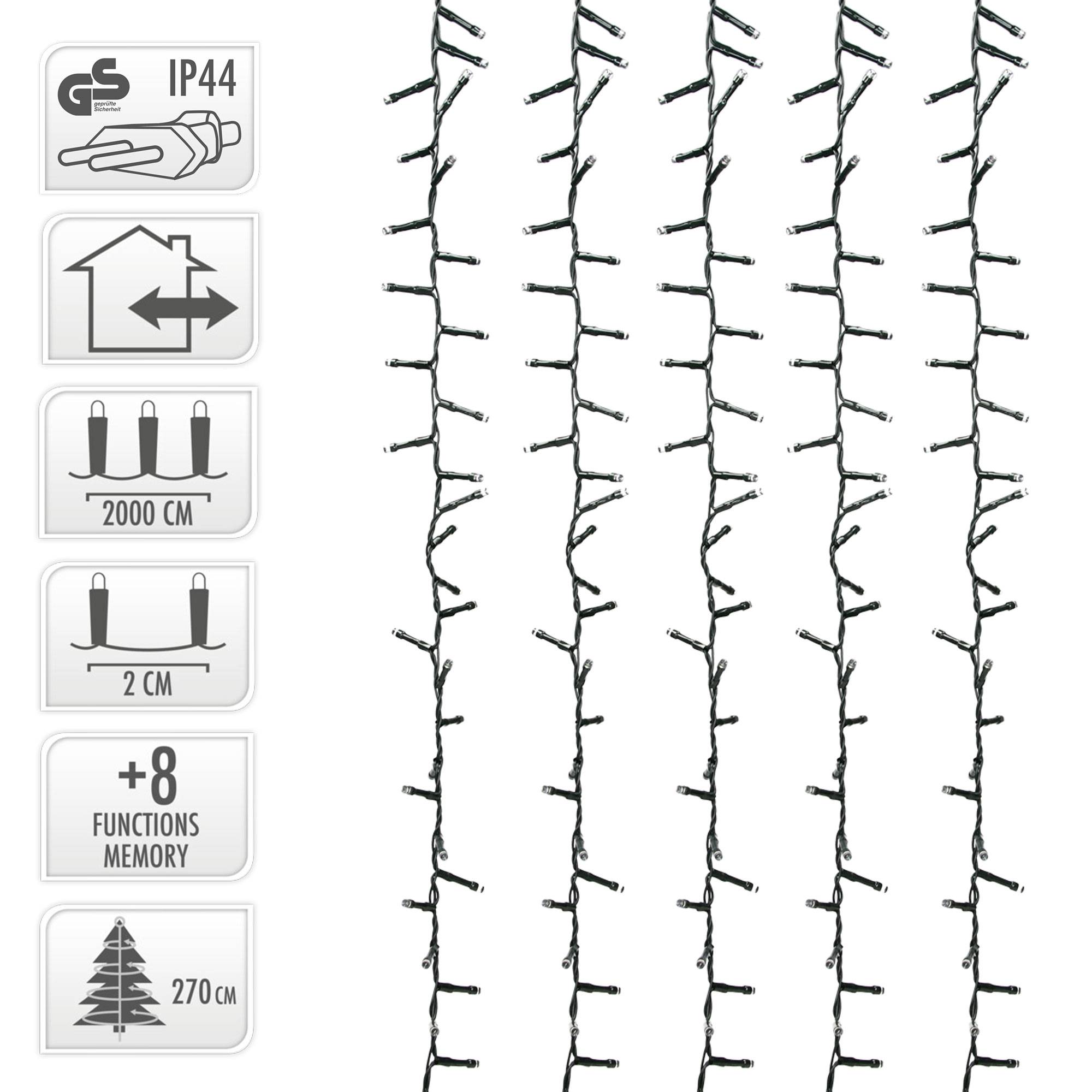 Ecd-Germany - Guirlande lumineuse pour arbre Noël 1000 LED blanc froid 20m intérieur/extérieur - Image 5