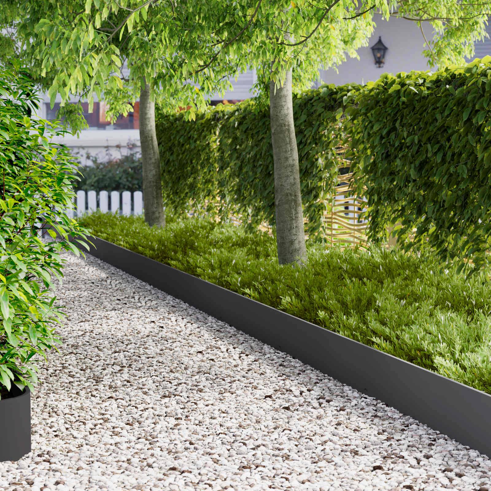 ComfortXL - Bordure pelouse acier séparation espaces délimitation parterres 20 pcs 103x25cm noir - ComfortXL Outdoor Living - Image 1