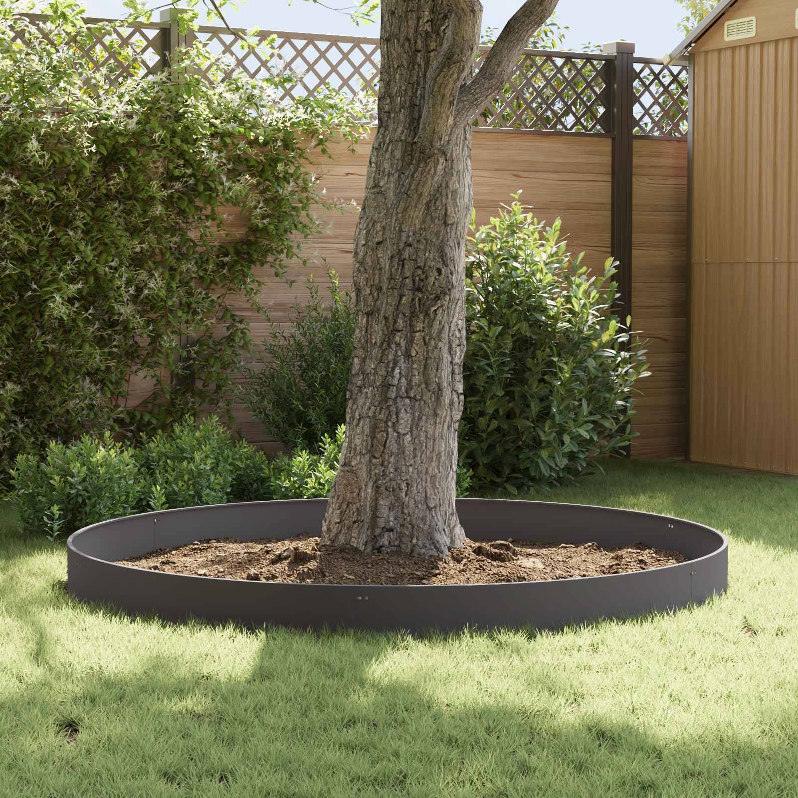 ComfortXL - Bordure pelouse acier séparation espaces délimitation parterres 20 pcs 103x25cm noir - ComfortXL Outdoor Living - Image 4