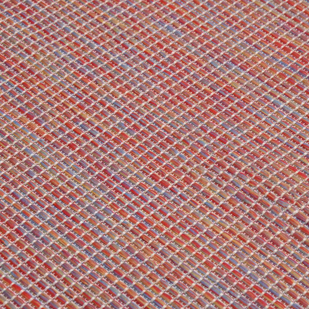 Tapis d'Extérieur Tissage Plat en Polypropylène Décoratif pour Balcon Jardin Rouge 120x170 cm – ComfortXL Outdoor Living - Image 5