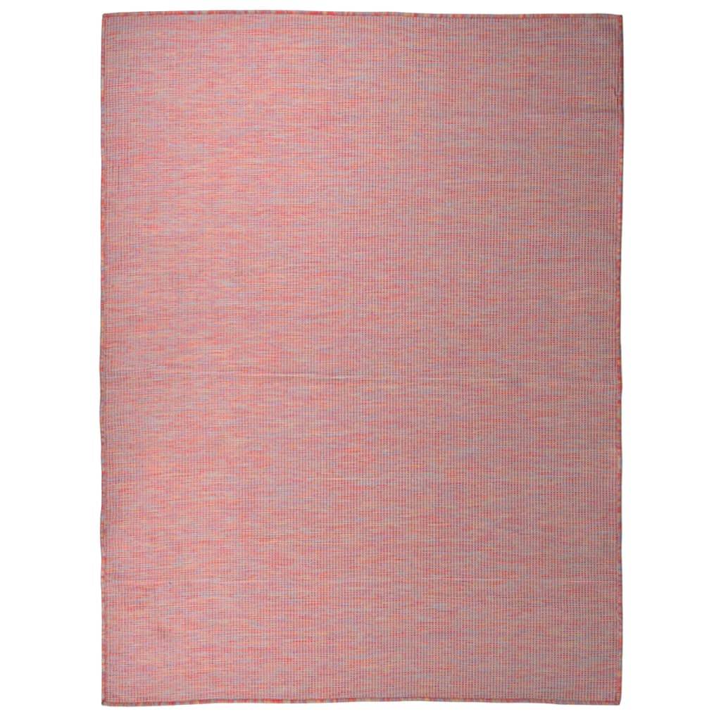 Tapis d'Extérieur Tissage Plat en Polypropylène Décoratif pour Balcon Jardin Rouge 120x170 cm – ComfortXL Outdoor Living - Image 1