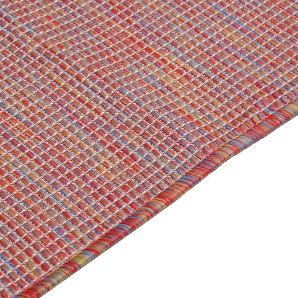 Tapis d'Extérieur Tissage Plat en Polypropylène Décoratif pour Balcon Jardin Rouge 120x170 cm – ComfortXL Outdoor Living - Image 4