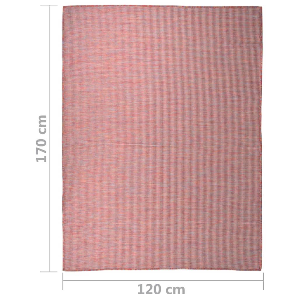 Tapis d'Extérieur Tissage Plat en Polypropylène Décoratif pour Balcon Jardin Rouge 120x170 cm – ComfortXL Outdoor Living - Image 6