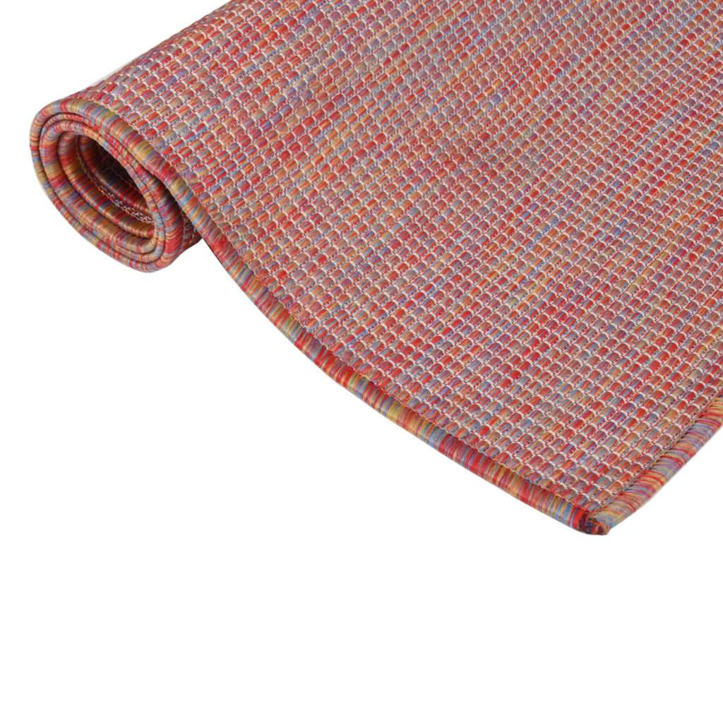 Tapis d'Extérieur Tissage Plat en Polypropylène Décoratif pour Balcon Jardin Rouge 120x170 cm – ComfortXL Outdoor Living - Image 3
