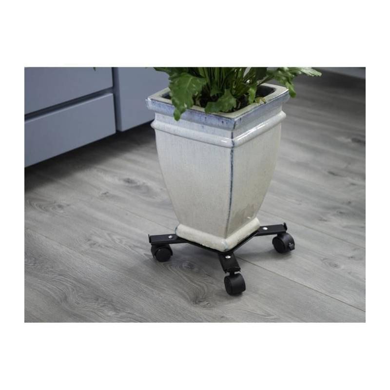 Nature - Nature Tablette A Roulettes Pour Plantes Extensible - Metal Noir - H6 X 34/51 X 34/51 Cm - Image 5