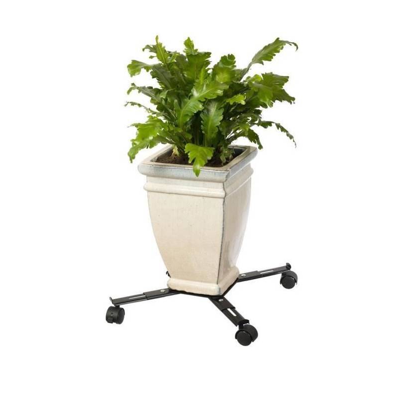Nature - Nature Tablette A Roulettes Pour Plantes Extensible - Metal Noir - H6 X 34/51 X 34/51 Cm - Image 4