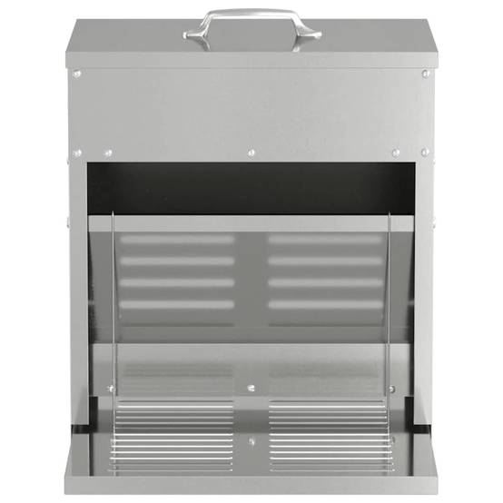 Distributeur Pédale Acier Galvanisé Poule 10kg Argent - ComfortXL Outdoor Living - Image 4