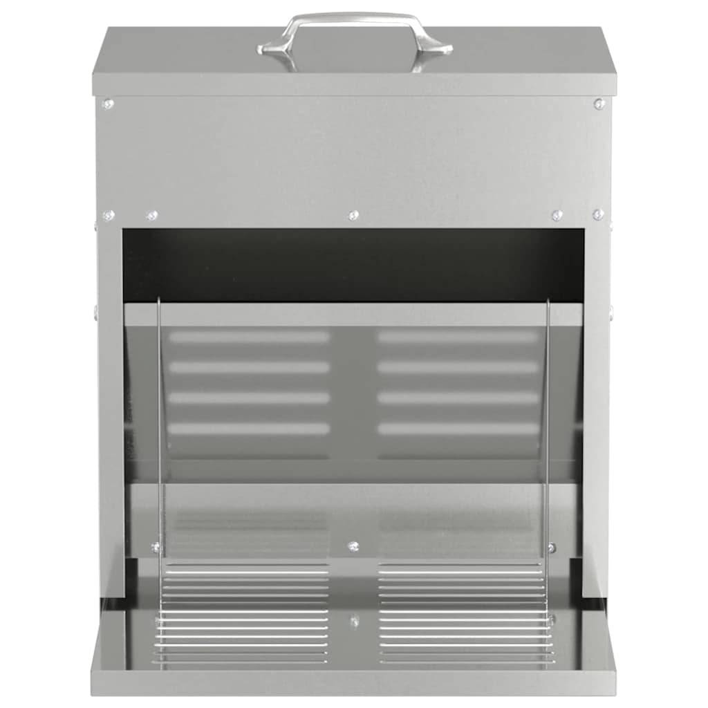 Distributeur Pédale Acier Galvanisé Poule 10kg Argent - ComfortXL Outdoor Living - Image 4