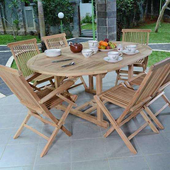 Salon de jardin en teck massif Sarragosse, 6 places - TECK'Attitude - Image 2