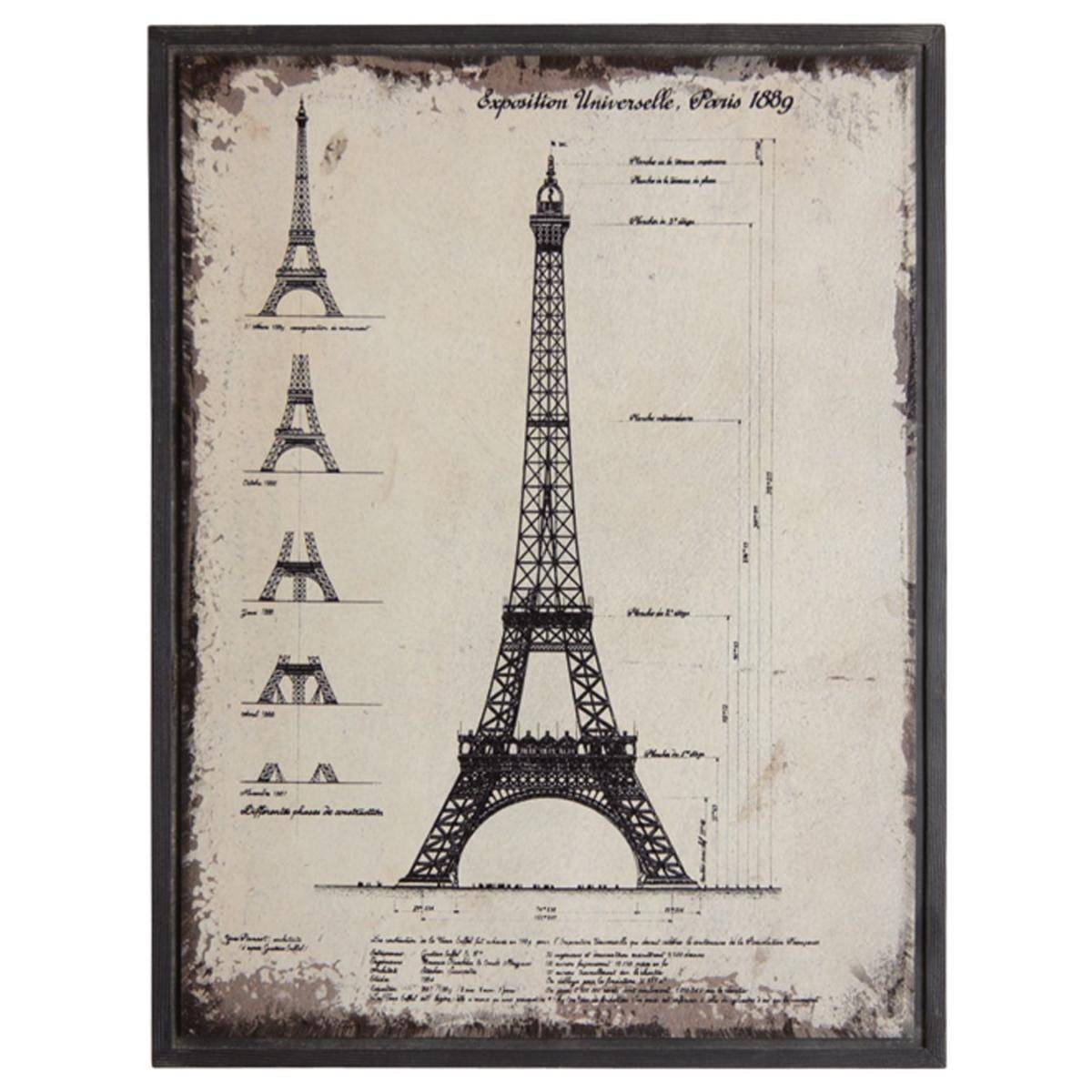 Aubry Gaspard - Tableau Architecte en bois Tour Eiffel - Image 1