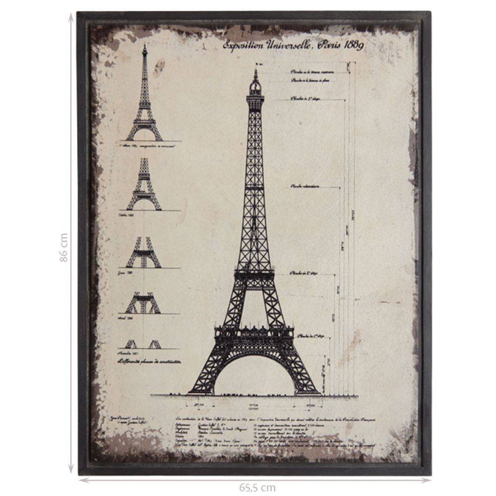 Aubry Gaspard - Tableau Architecte en bois Tour Eiffel - Image 2