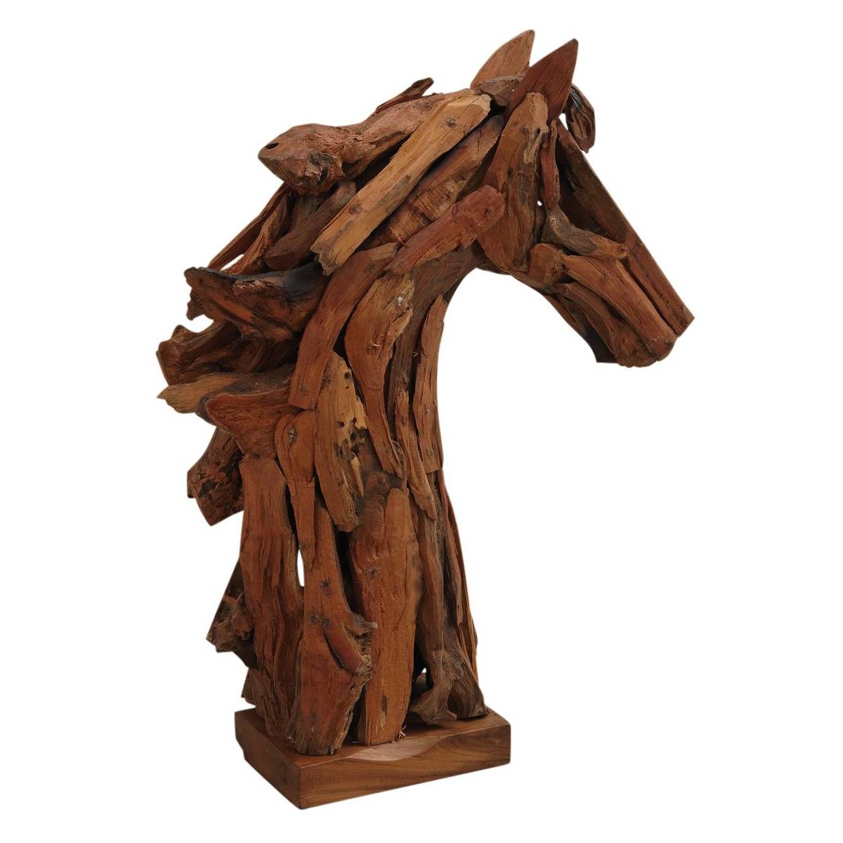Aubry Gaspard - Tête de cheval en teck recyclé - Image 1
