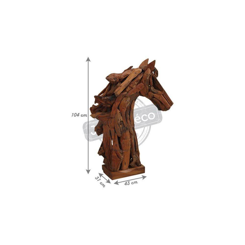 Aubry Gaspard - Tête de cheval en teck recyclé - Image 2