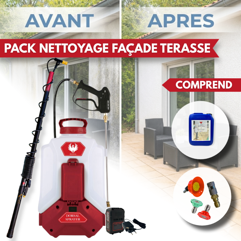 Pack DORSAL SPRAYER EVO PHOENIX 5,10 OU 20L NET'PRO avec la perche télescopique EVO de 5.4 m - 20 L - Image 1