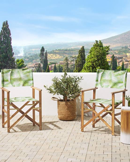 Beliani - Chaise de jardin Tissu Vert clair CINE - 50x50x91- Beliani - Image 1