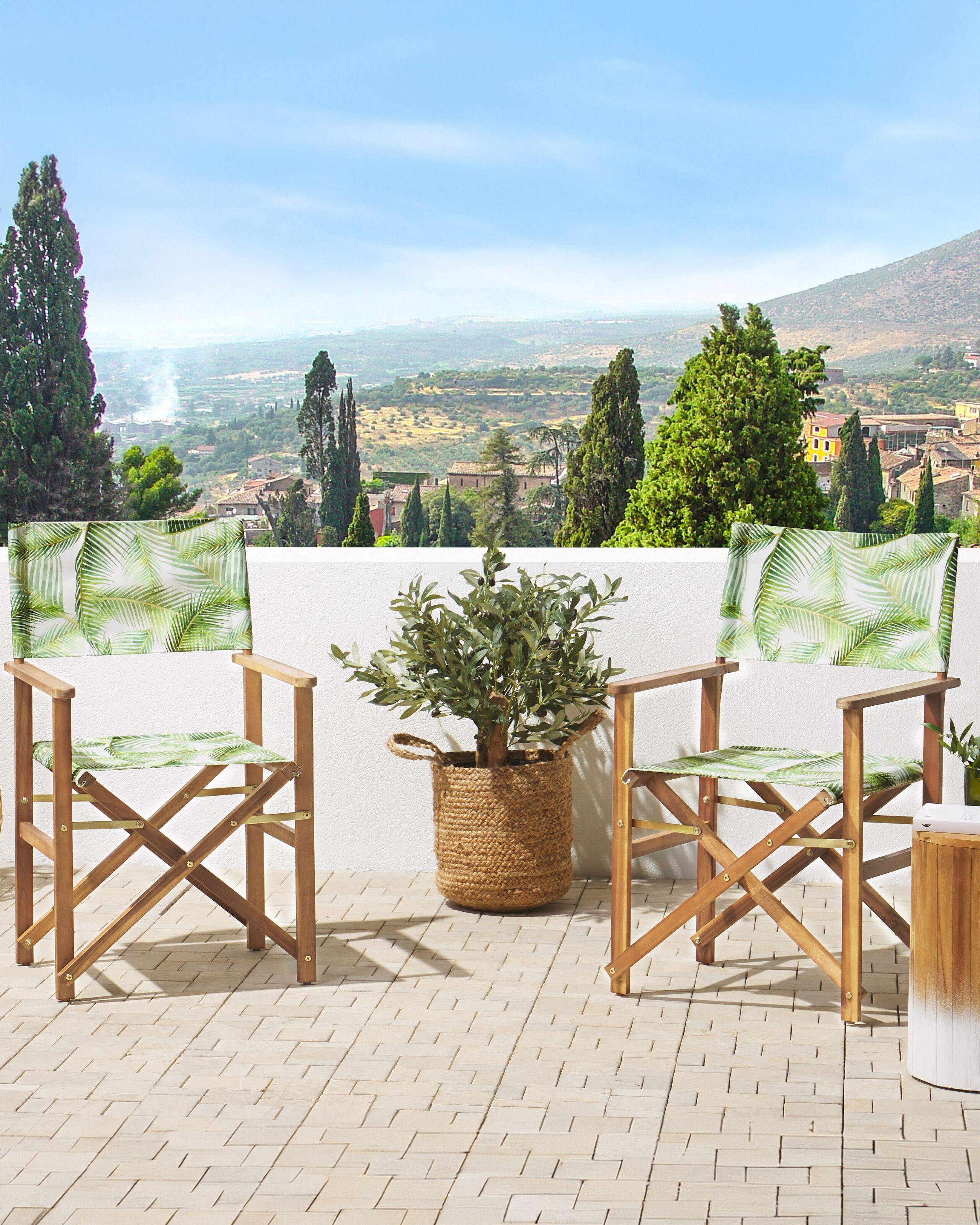 Beliani - Chaise de jardin Tissu Vert clair CINE - 50x50x91- Beliani - Image 1