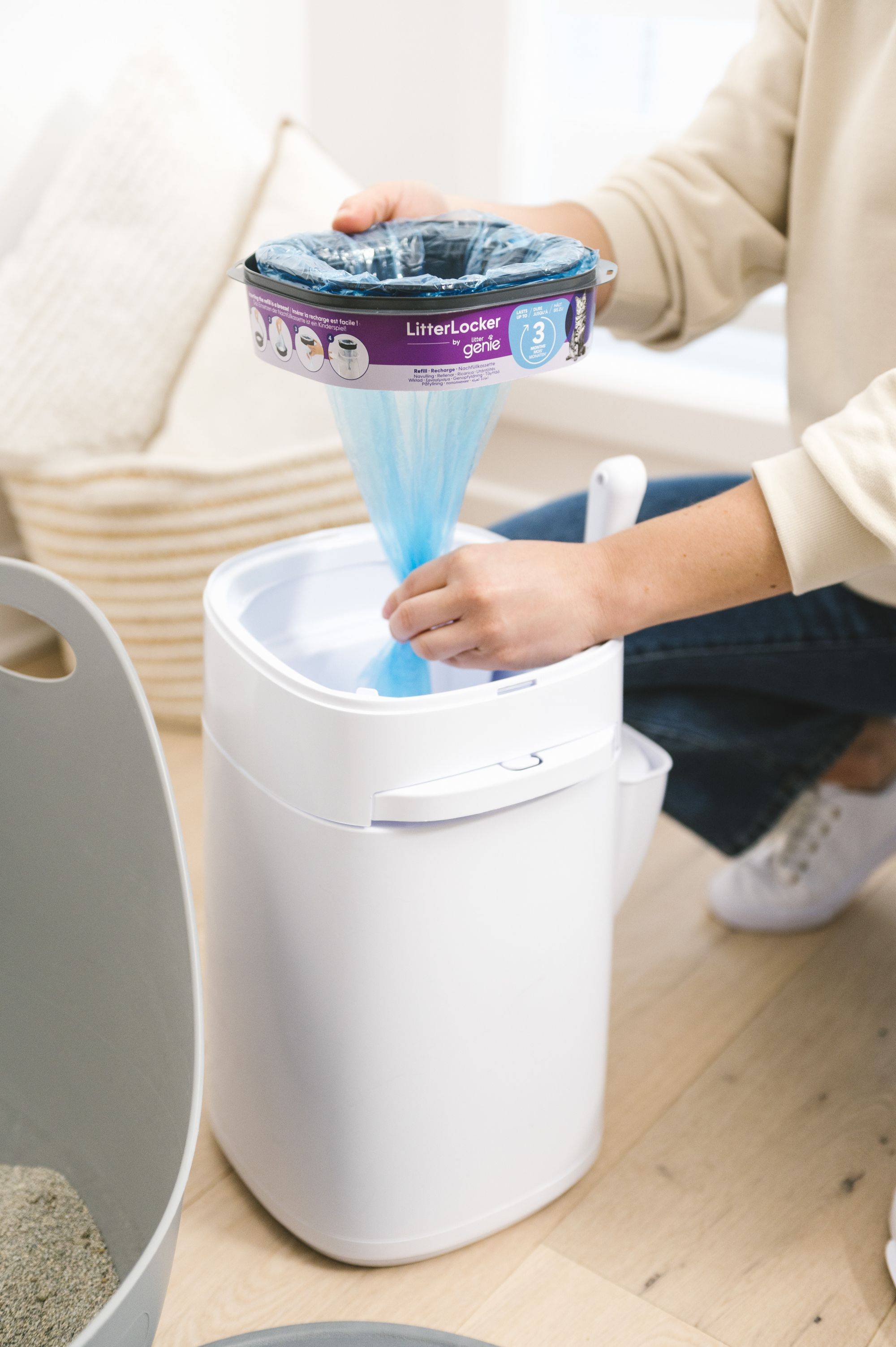 Lot de 3 recharges octogonales  Compatible avec la poubelle LitterLocker par Litter Genie et la poubelle Fashion - Image 2
