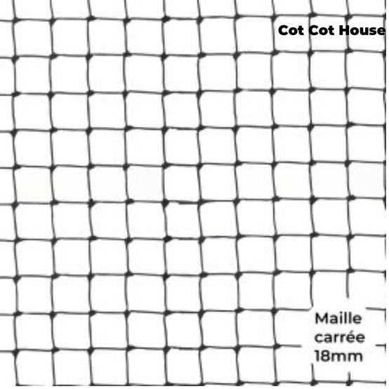 Filet pour volière maille carrée 18mm 20m x 2m fabriqué en france. - Cot Cot House