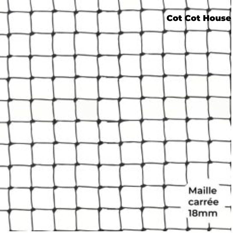 Filet pour volière maille carrée 18mm 20m x 2m fabriqué en france. - Cot Cot House