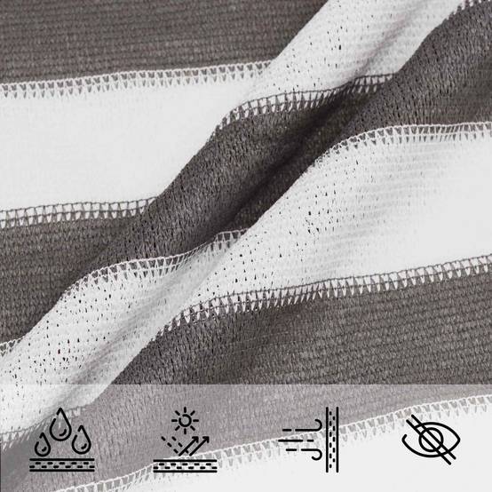 Voile d'ombrage HDPE gris clair et blanc 600 x 600 cm - PANGIVO - Image 3