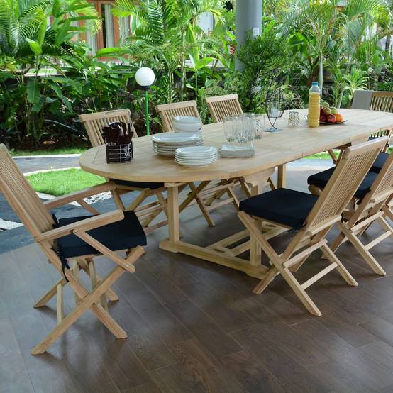 Salon de jardin en teck massif Biarritz, 8 places - TECK'Attitude - Image 2