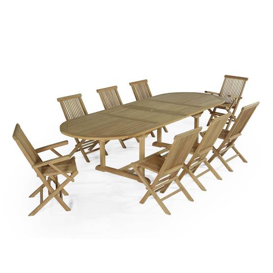 Salon de jardin en teck massif Biarritz, 8 places - TECK'Attitude - Image 1