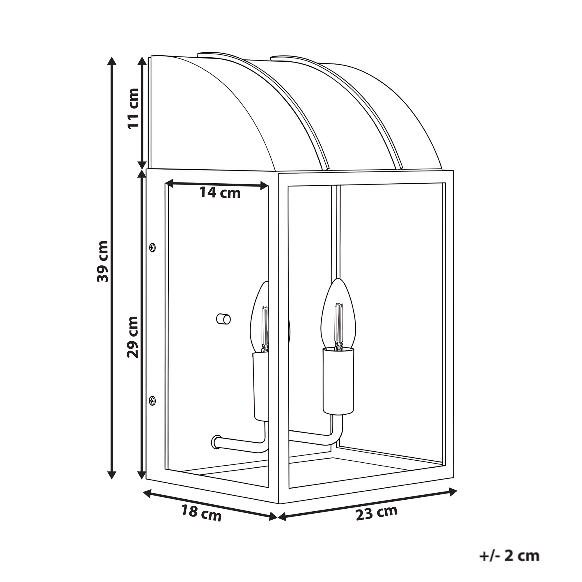 Beliani - Lampe murale pour l'extérieur Aluminium Noir BELITSA - Beliani - Image 3