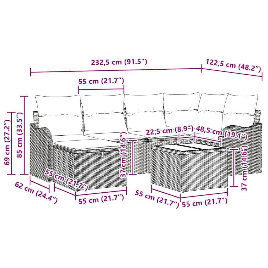 ComfortXL - Canapé Extérieur Modulable 7 pcs Polyrotin Chic avec Coussins Épais et Coffre de Rangement Beige Gris – ComfortXL Outdoor Living - Image 6